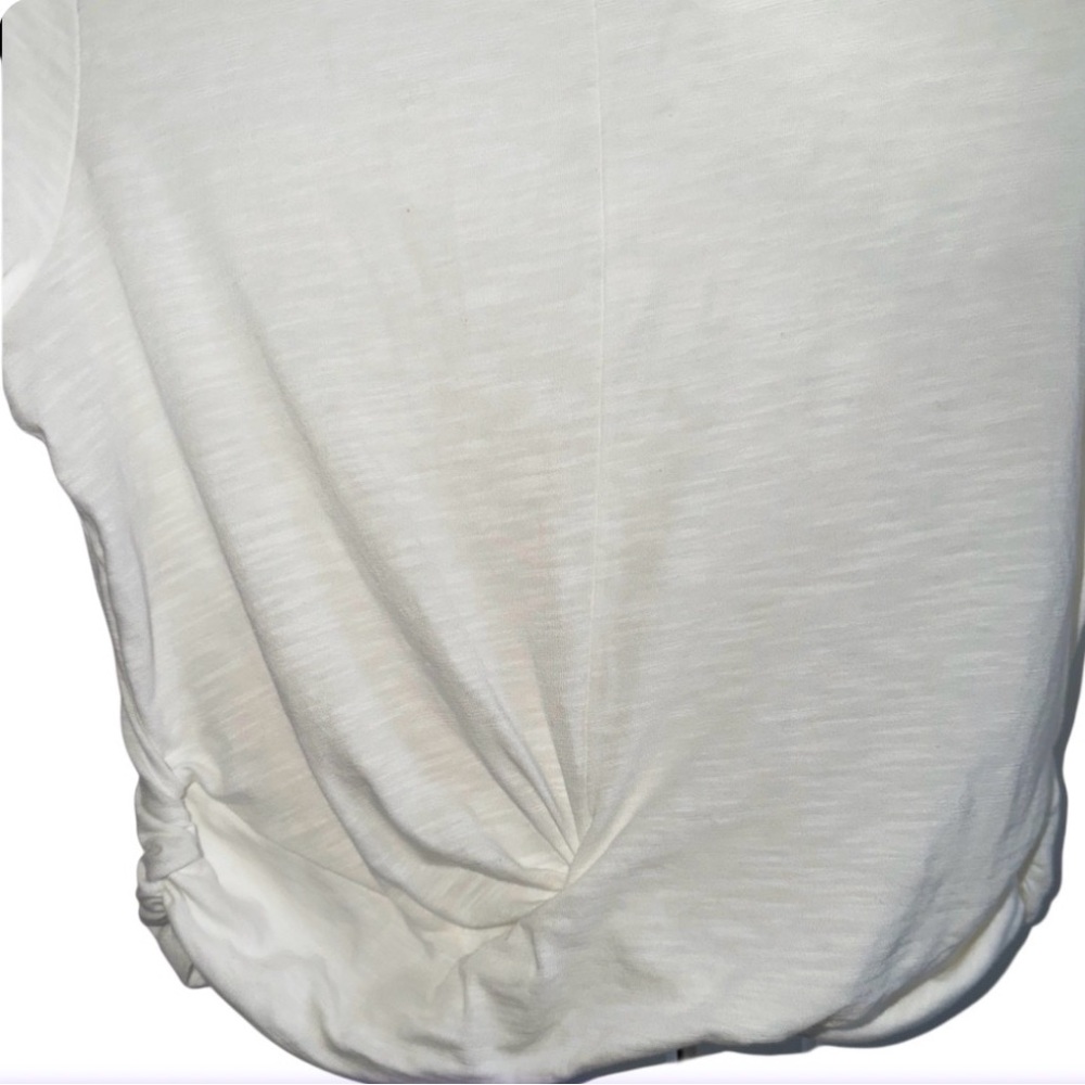 SANCTUARY HIGHSTREET CROP TEE WHITE SZ SMALL Short Sleeve Wrapped Front - Picture 9 of 13